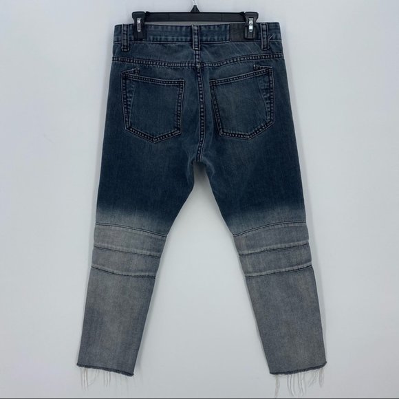 Square Zero- Men’s Moto Dip Dye Distressed Jeans - Picture 4 of 9